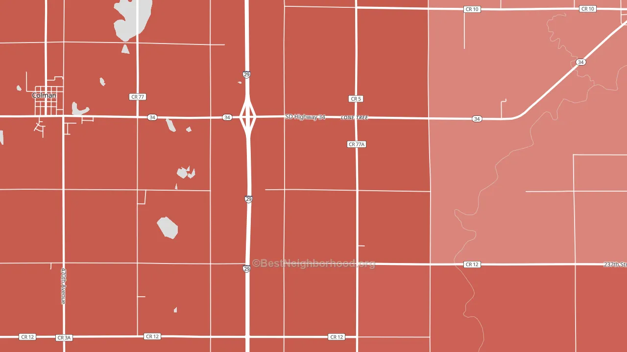 Lone Tree, SD block-group political-lean map