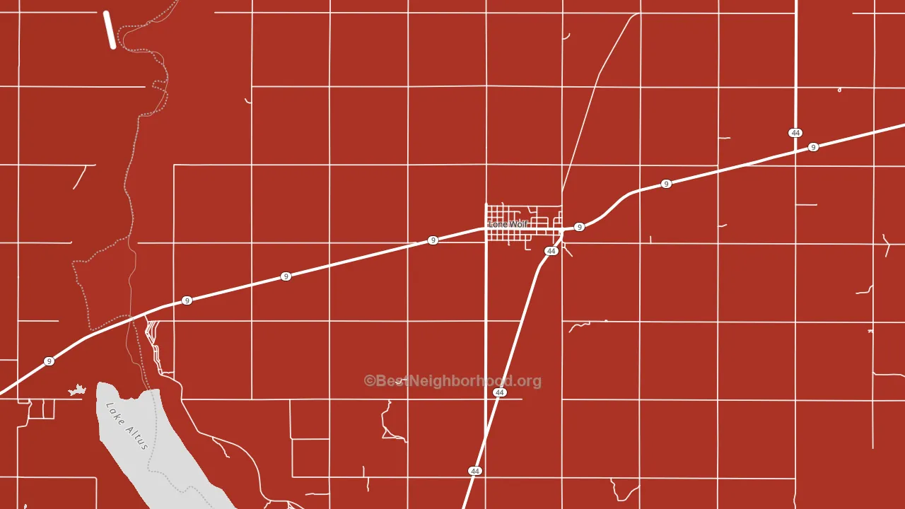 Lone Wolf, OK block-group political-lean map