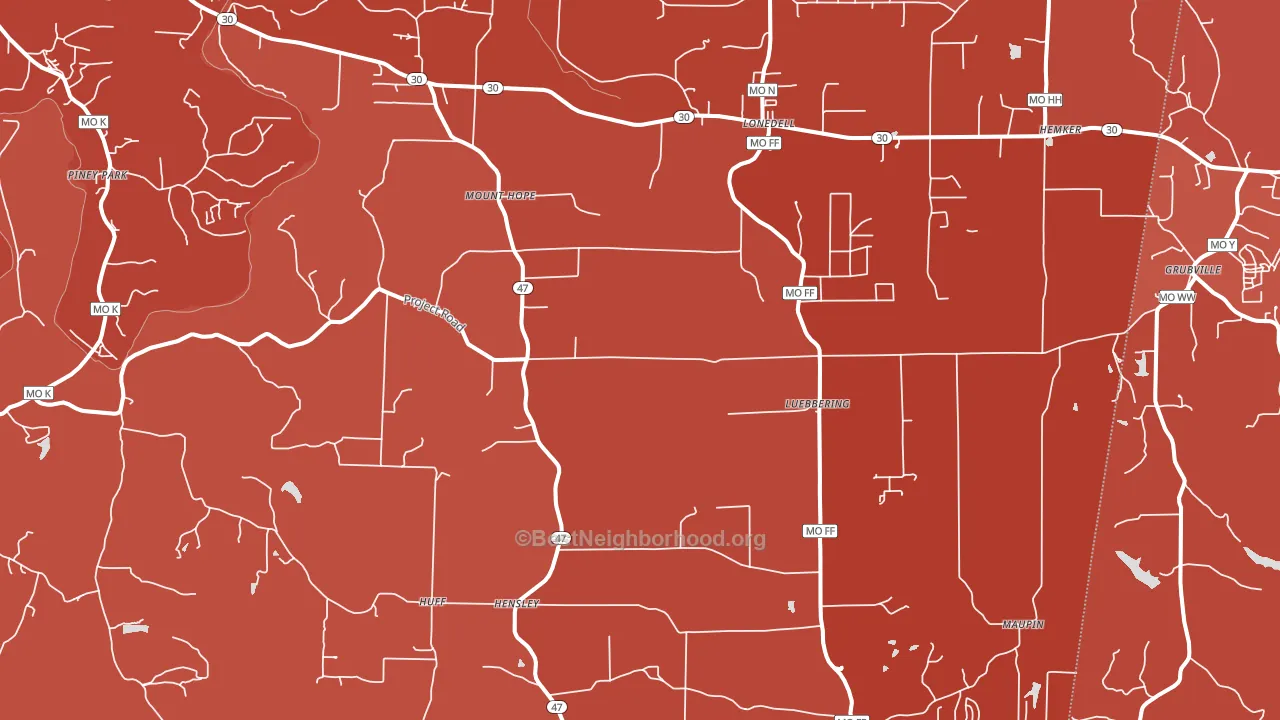 Lonedell, MO block-group political-lean map