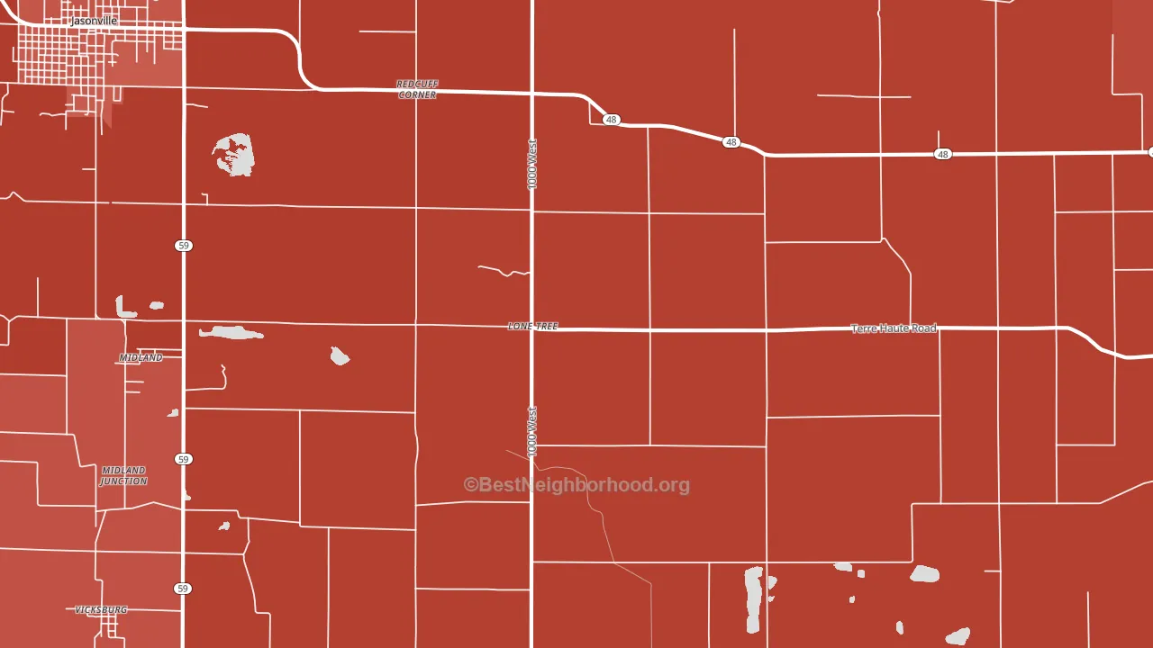 Lonetree, IN block-group political-lean map
