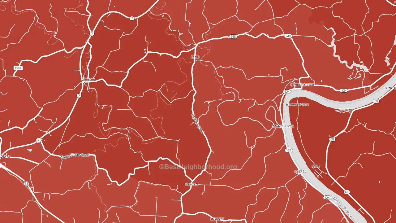 Long Bottom, OH block-group political-lean map