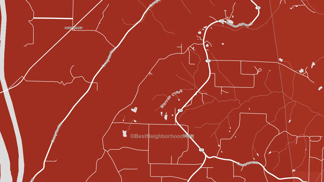 Long Island, AL block-group political-lean map
