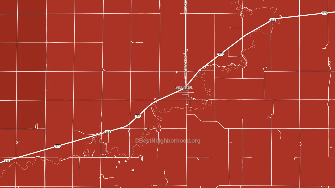 Long Island, KS block-group political-lean map