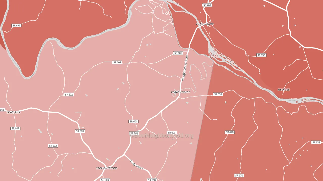 Long Island, VA block-group political-lean map