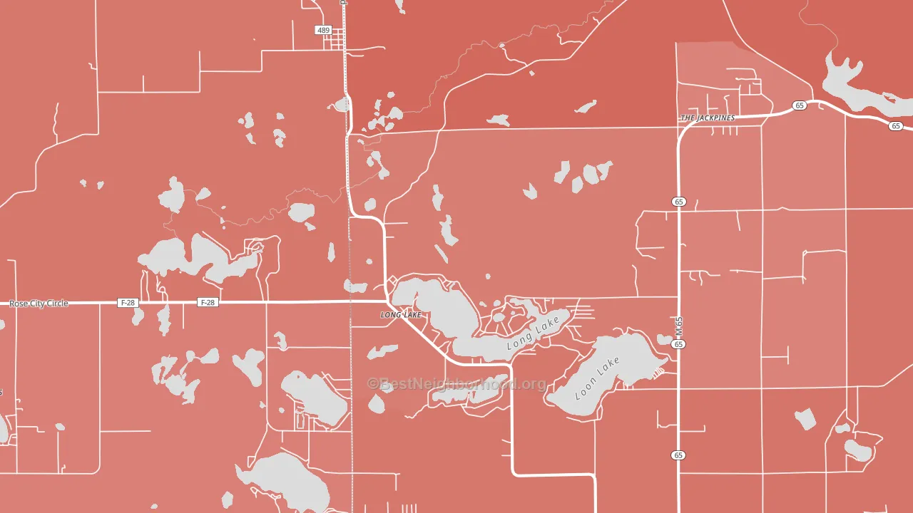 Long Lake, MI block-group political-lean map
