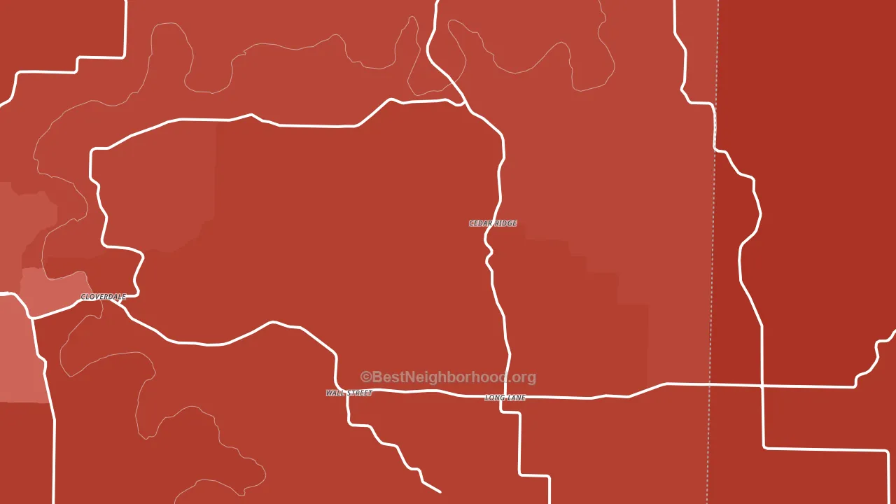 Long Lane, MO block-group political-lean map