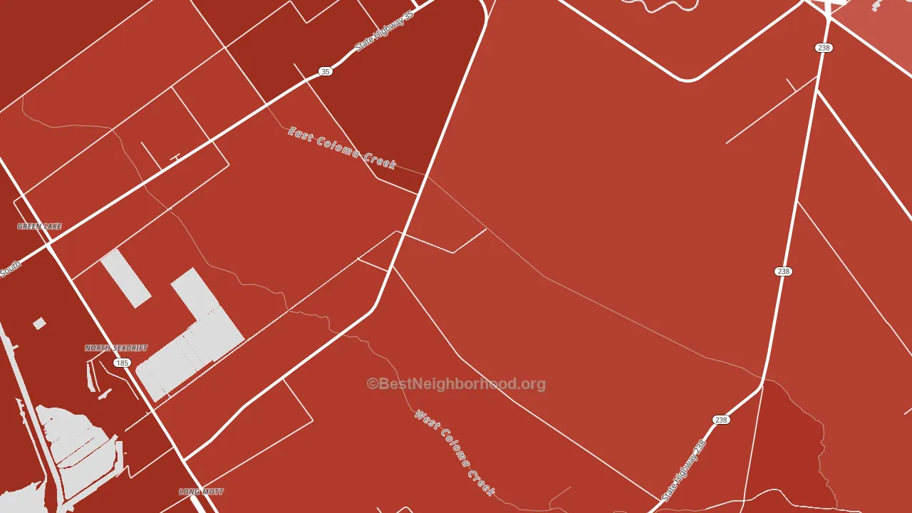 Long Mott, TX block-group political-lean map