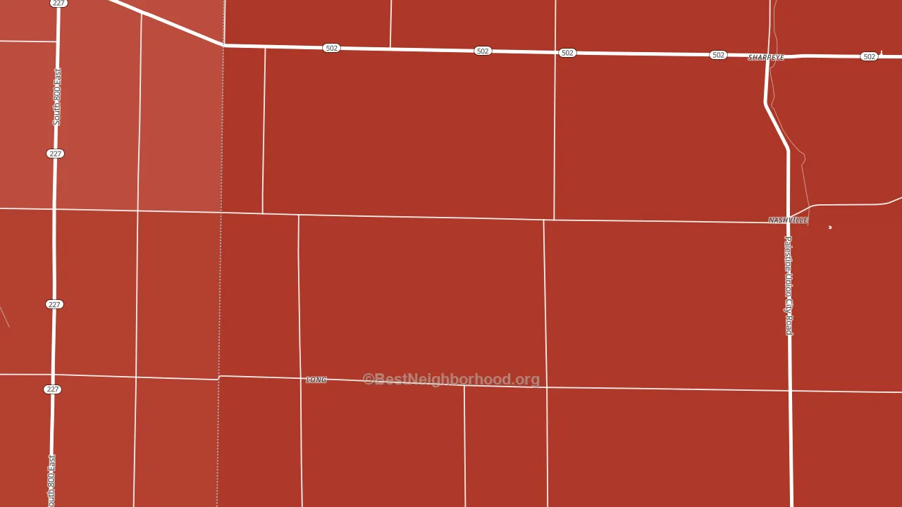 Long, OH block-group political-lean map