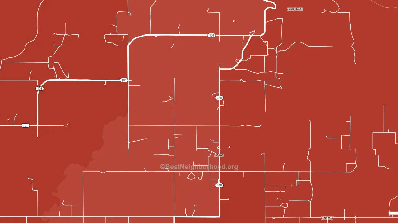 Long, OK block-group political-lean map
