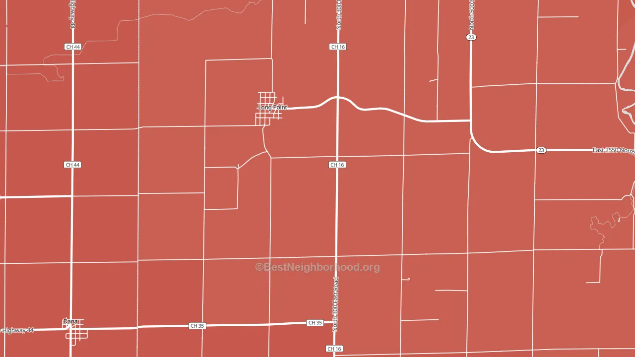 Long Point, IL block-group political-lean map
