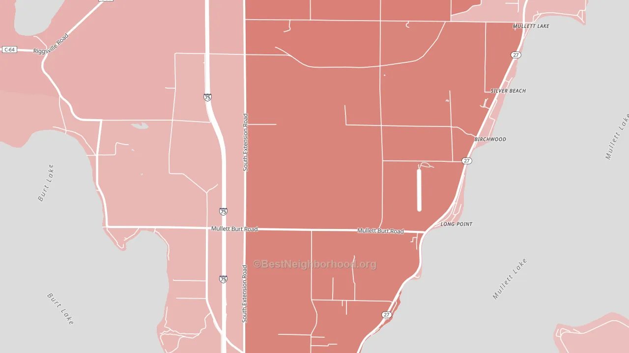 Long Point, MI block-group political-lean map