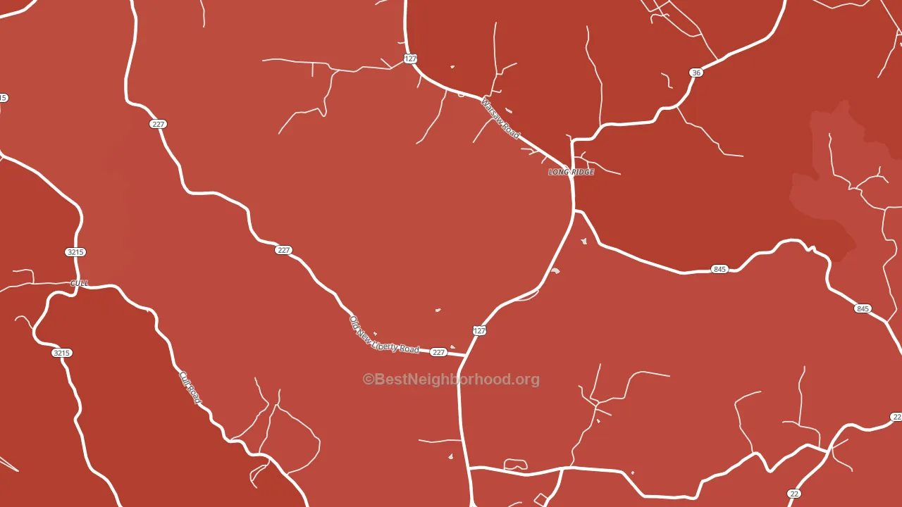 Long Ridge, KY block-group political-lean map