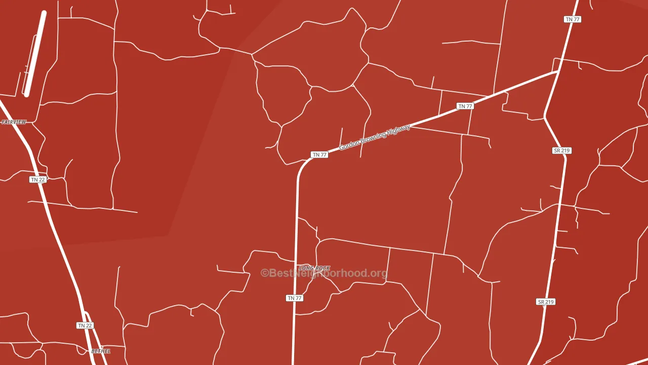 Long Rock, TN block-group political-lean map