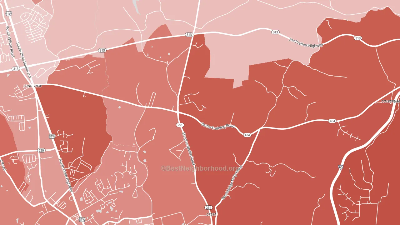 Long View, KY block-group political-lean map