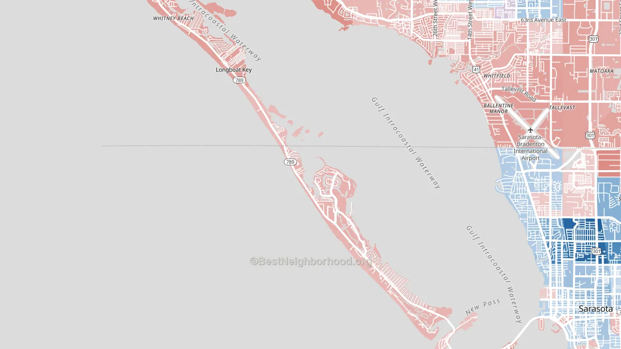 Longboat Key, FL block-group political-lean map