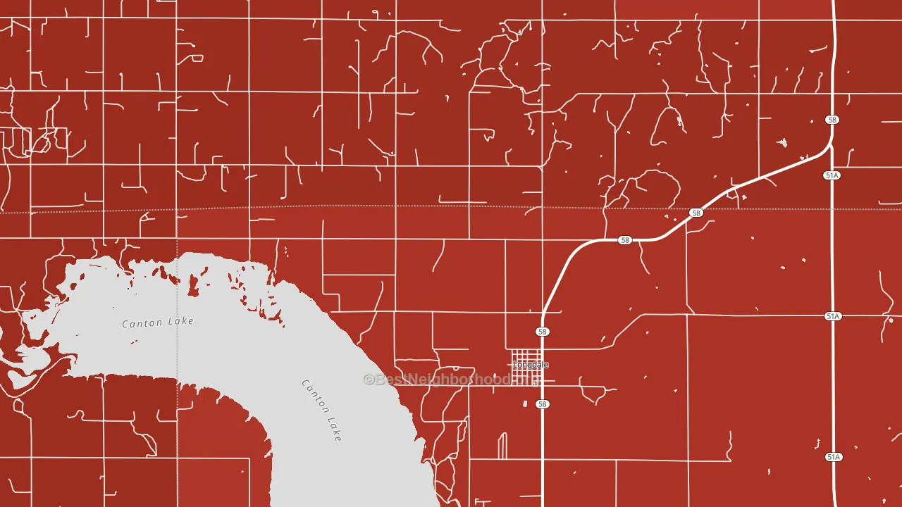 Longdale, OK block-group political-lean map