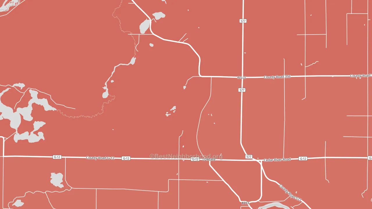 Longrie, MI block-group political-lean map