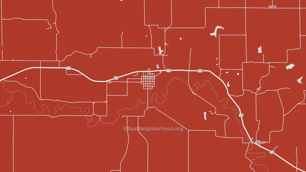 Longton, KS block-group political-lean map