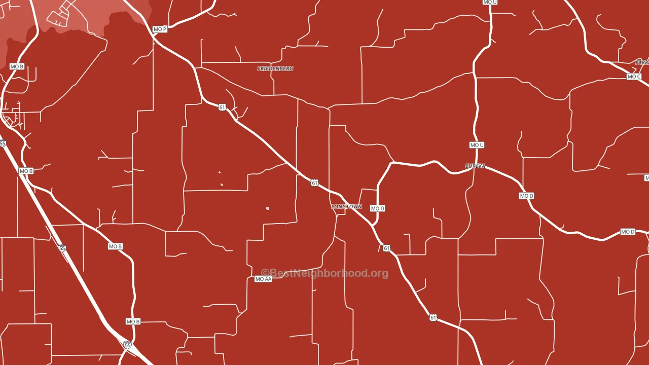 Longtown, MO block-group political-lean map