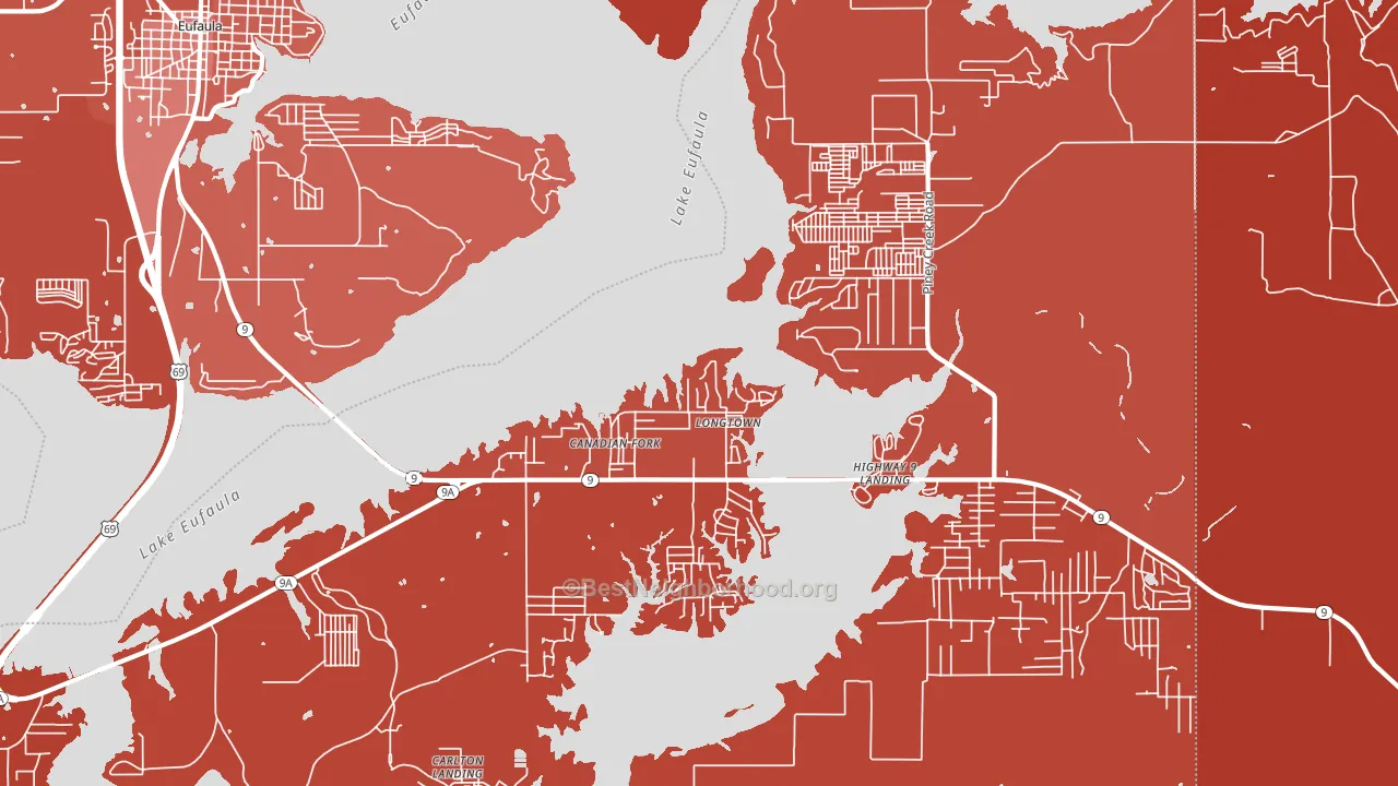 Longtown, OK block-group political-lean map