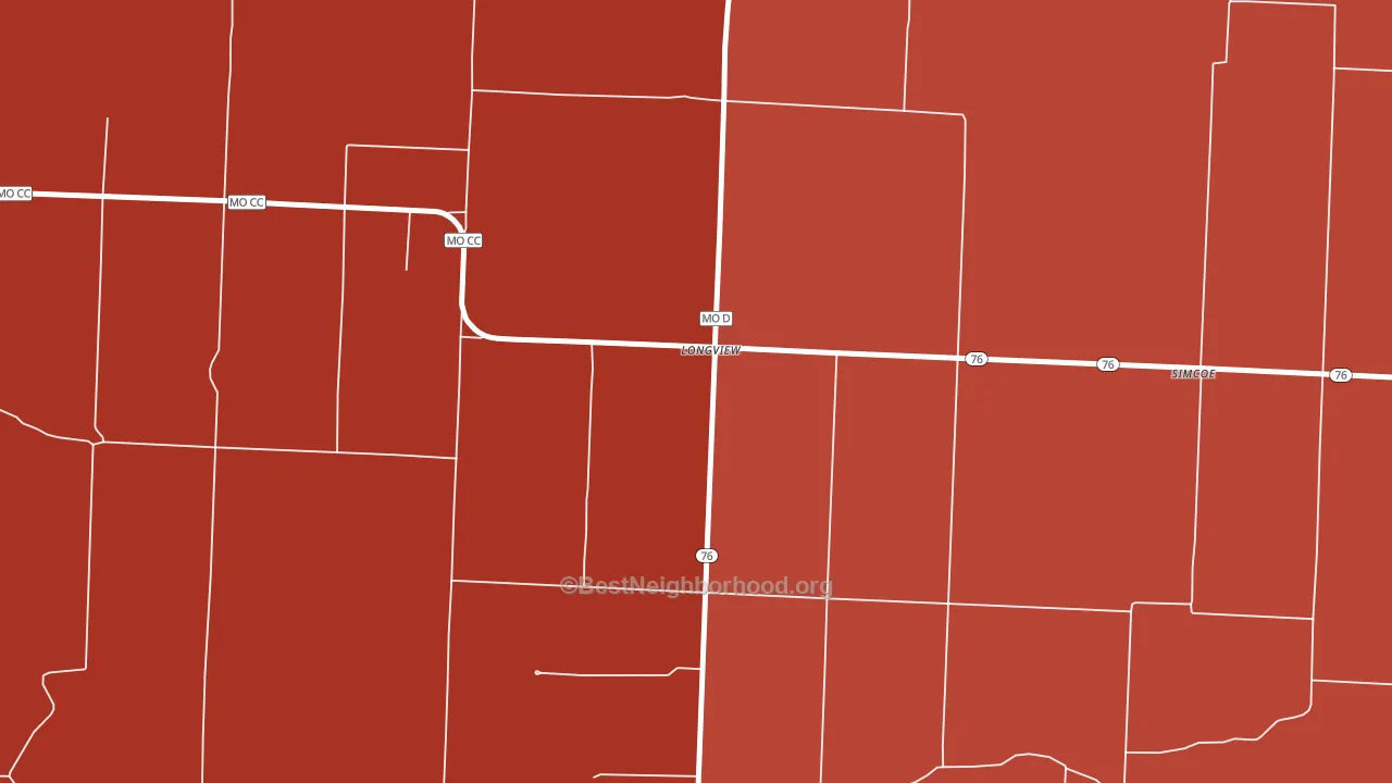 Longview, MO block-group political-lean map
