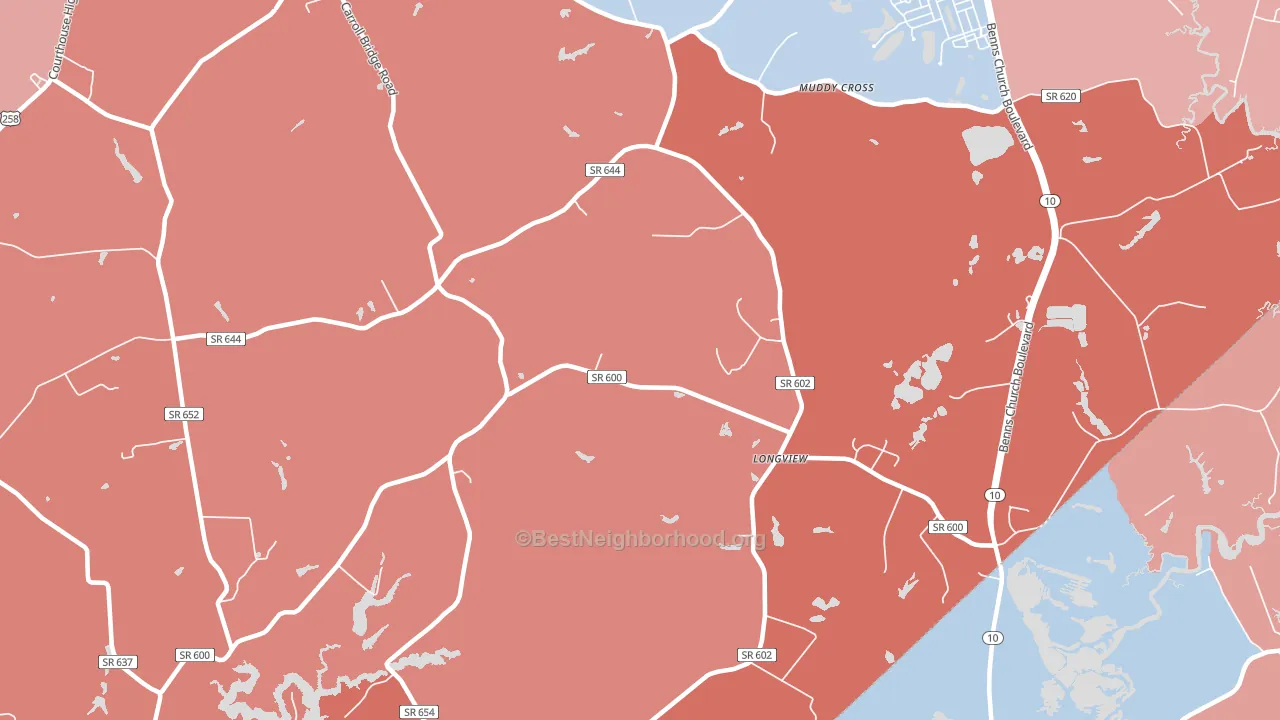 Longview, VA block-group political-lean map