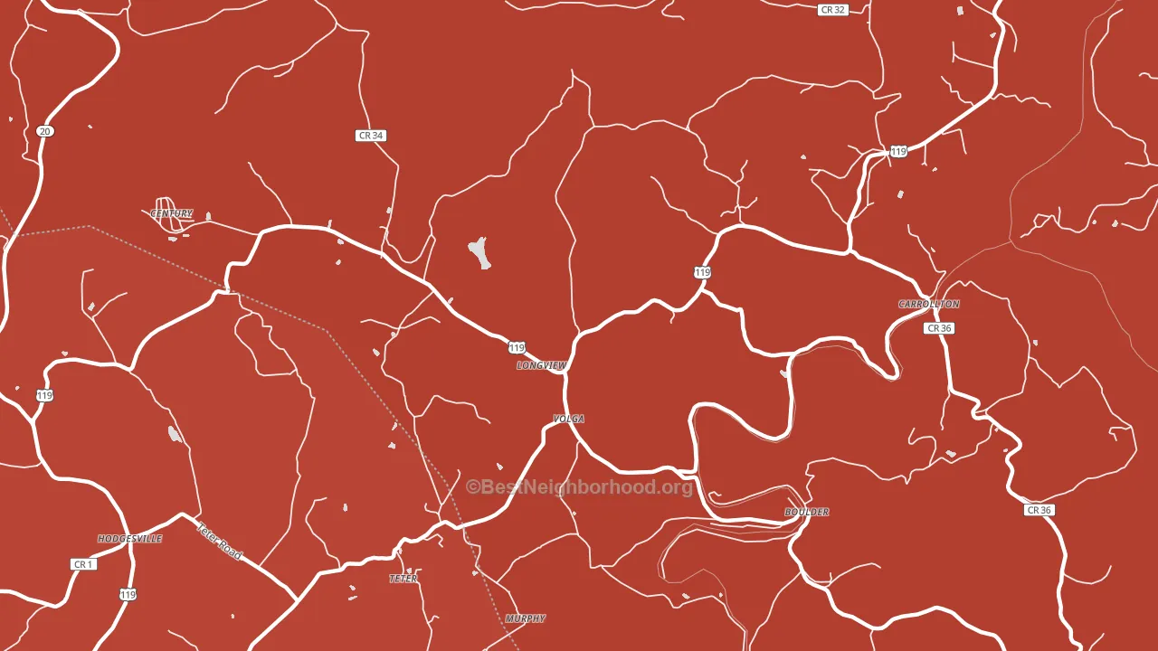 Longview, WV block-group political-lean map