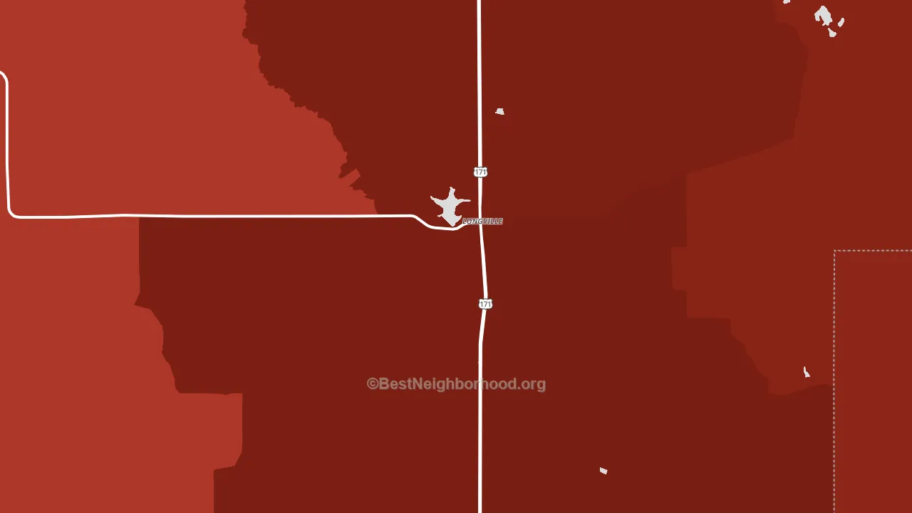 Longville, LA block-group political-lean map