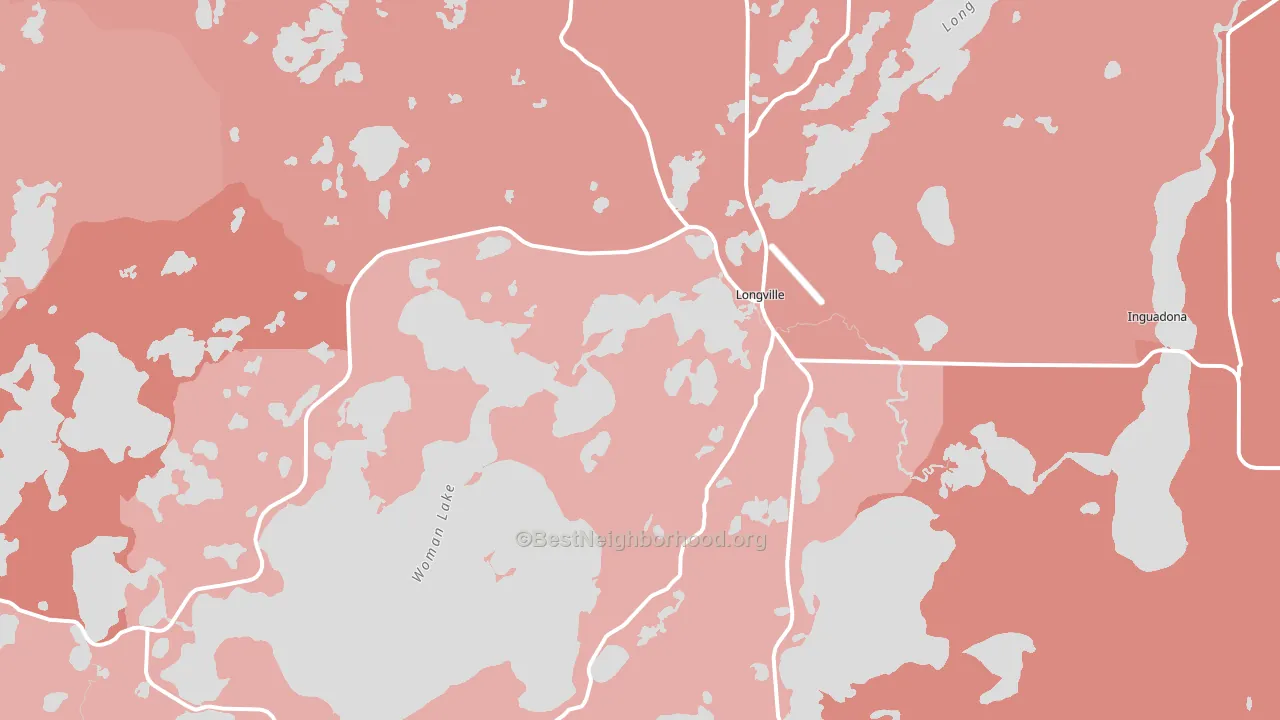 Longville, MN block-group political-lean map