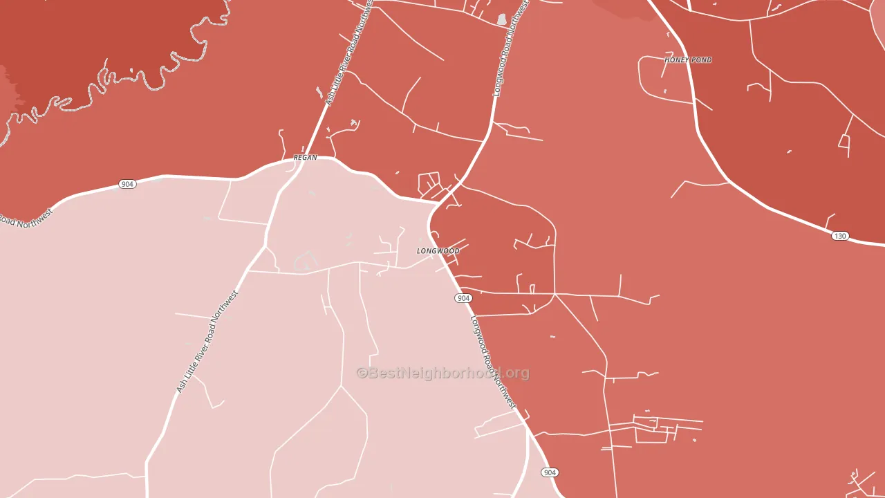 Longwood, NC block-group political-lean map