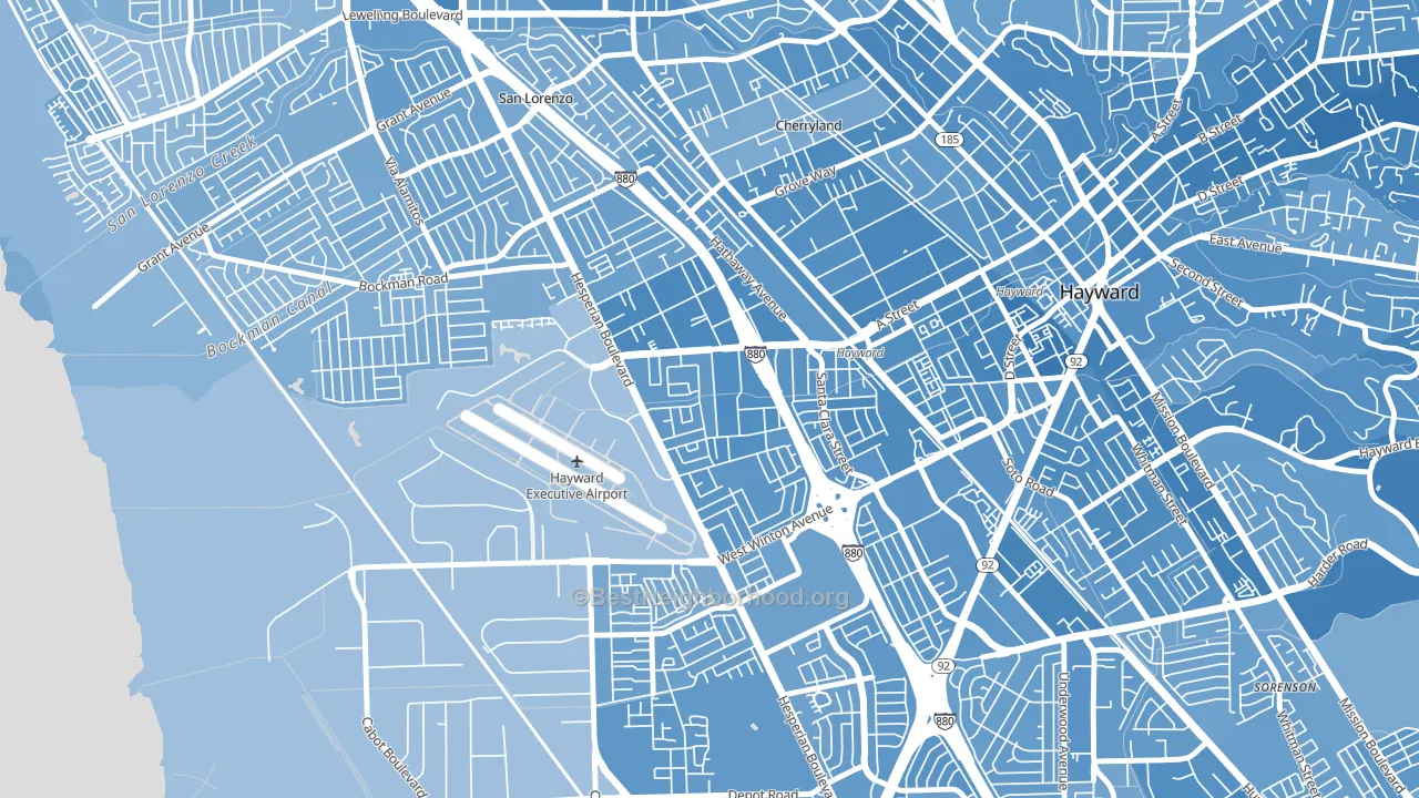 Longwood-Winton Grove, Hayward, CA block-group political-lean map