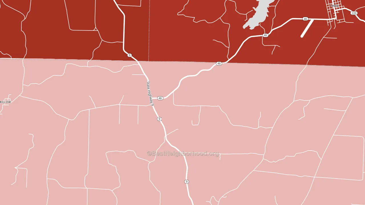 Lono, AR block-group political-lean map