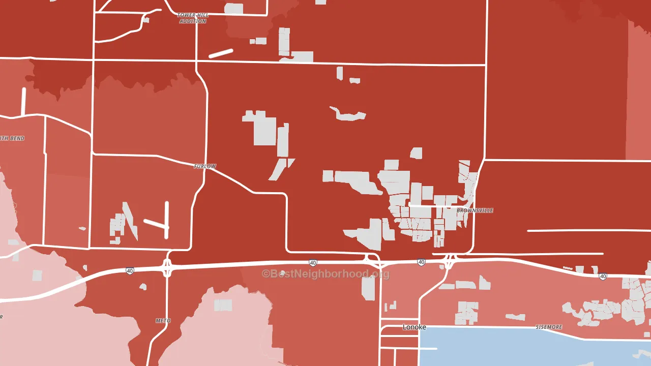 Lonoke, AR block-group political-lean map