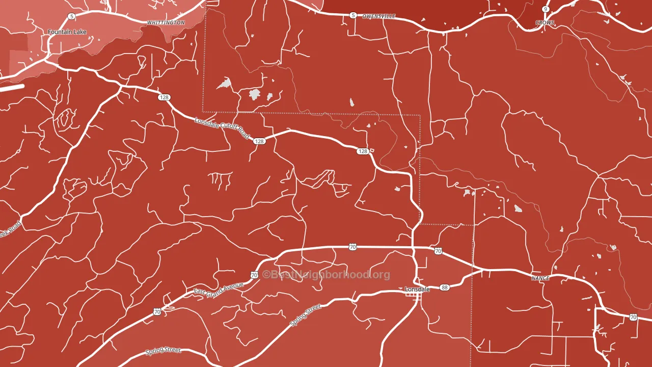 Lonsdale, AR block-group political-lean map