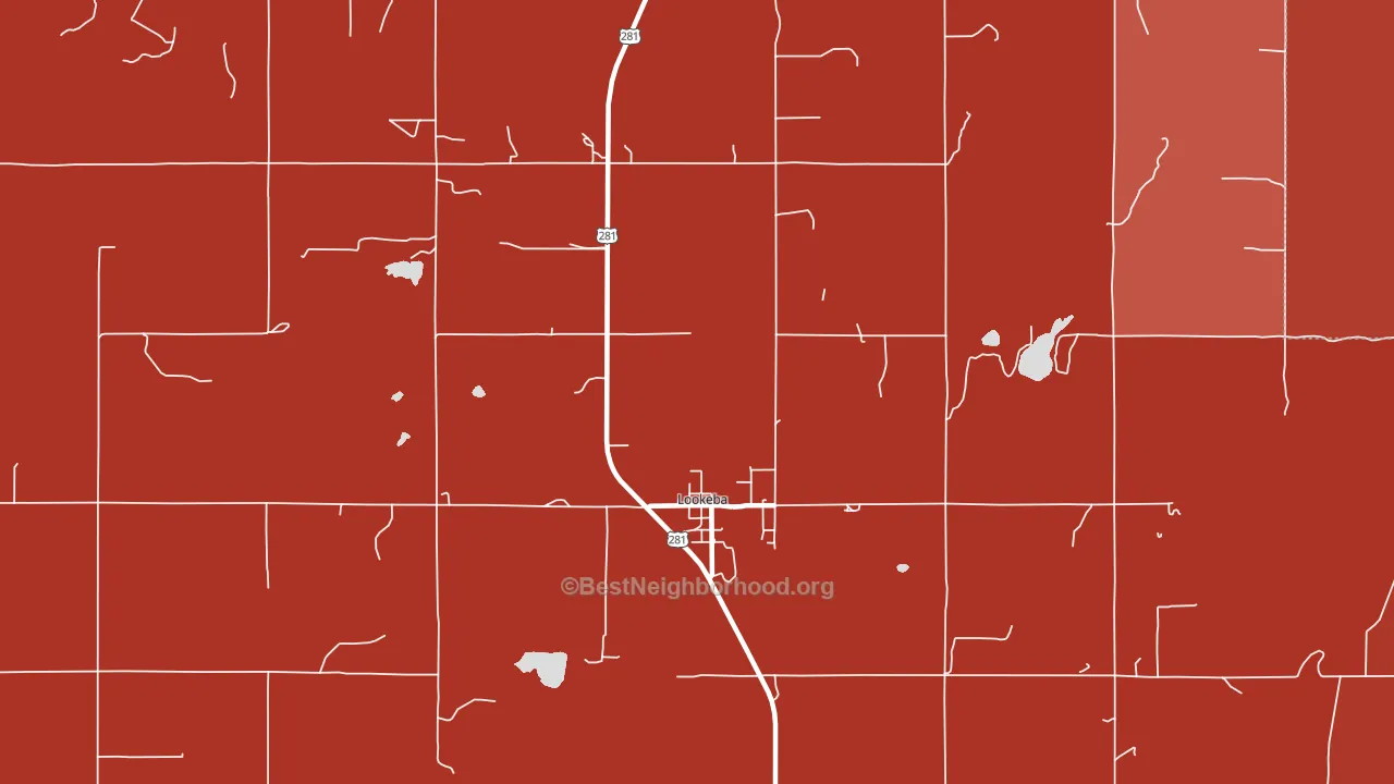 Lookeba, OK block-group political-lean map