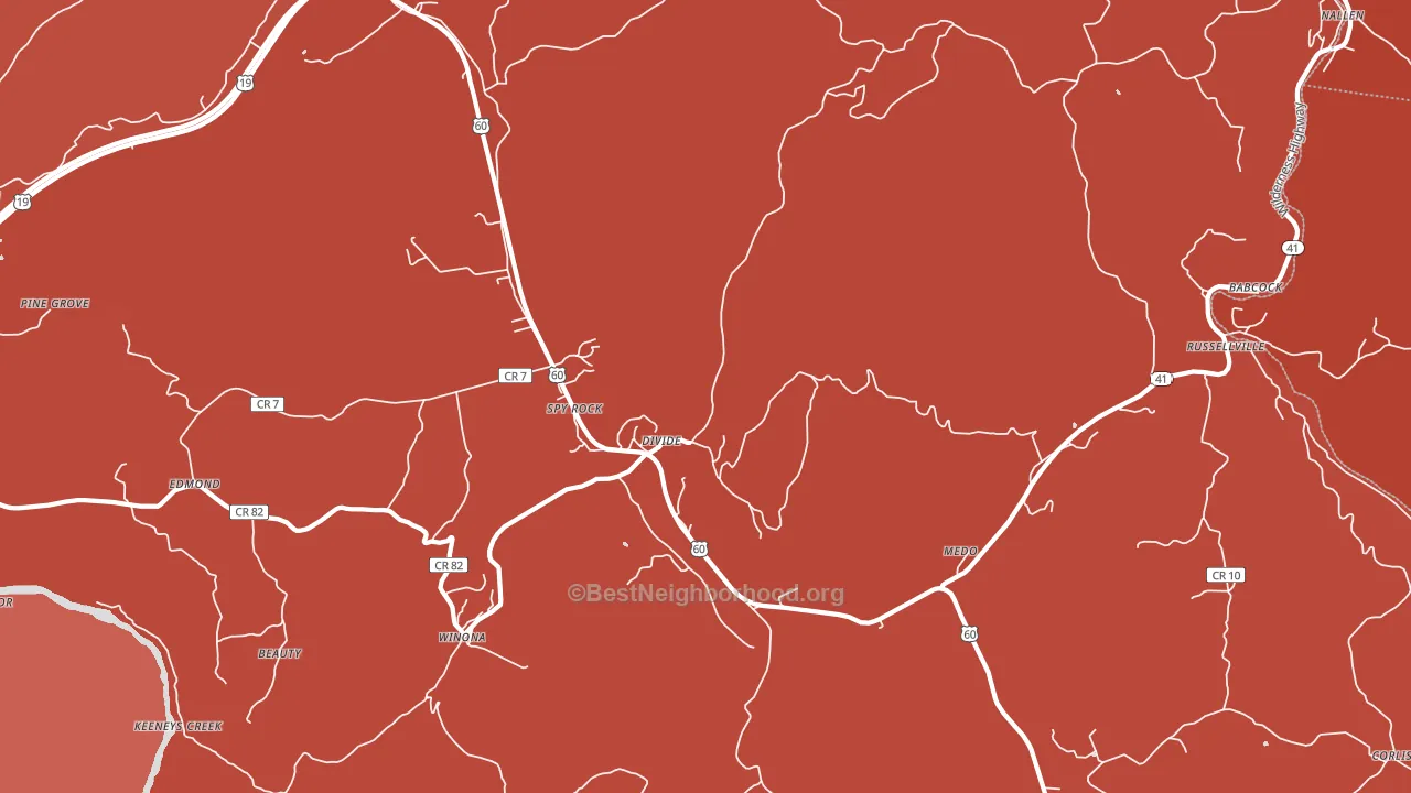 Lookout, WV block-group political-lean map