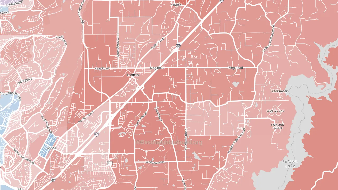 Loomis, CA block-group political-lean map