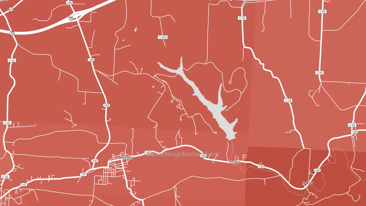 Loomis, OH block-group political-lean map