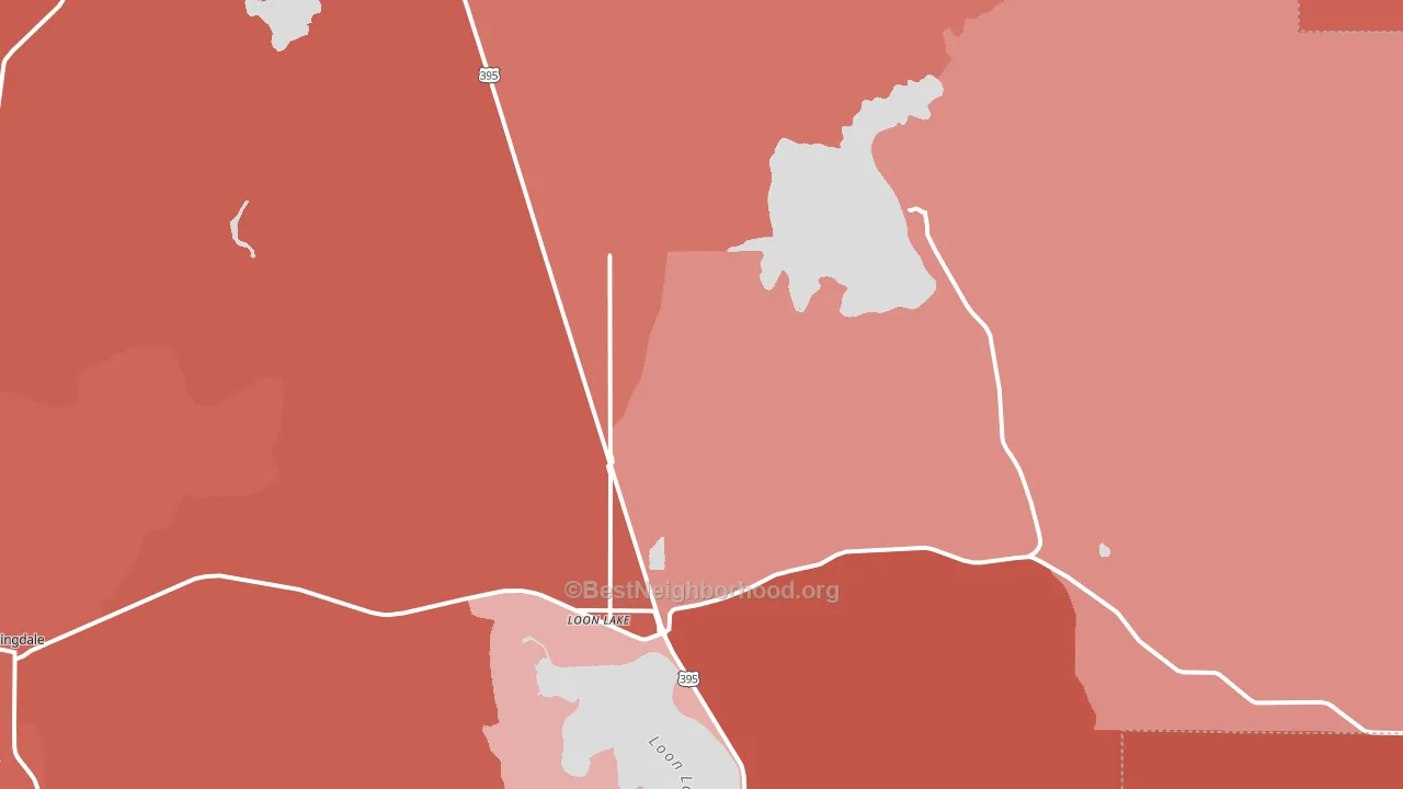 Loon Lake, WA block-group political-lean map