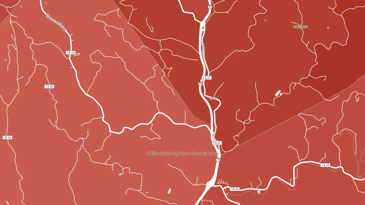 Loop, WV block-group political-lean map