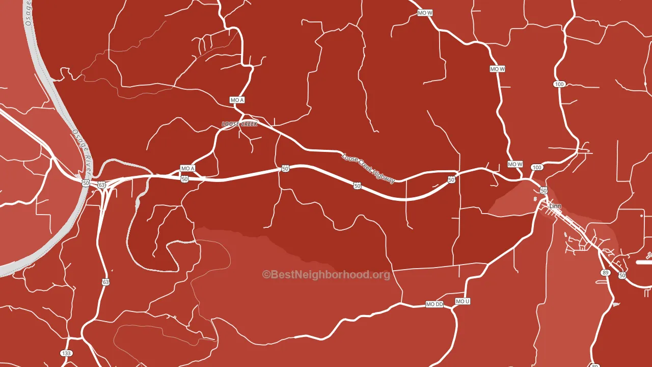 Loose Creek, MO block-group political-lean map