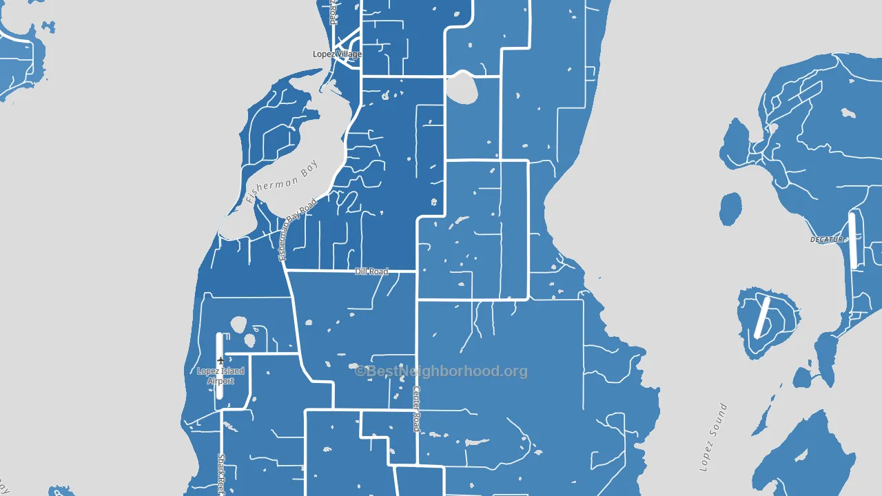 Lopez, WA block-group political-lean map