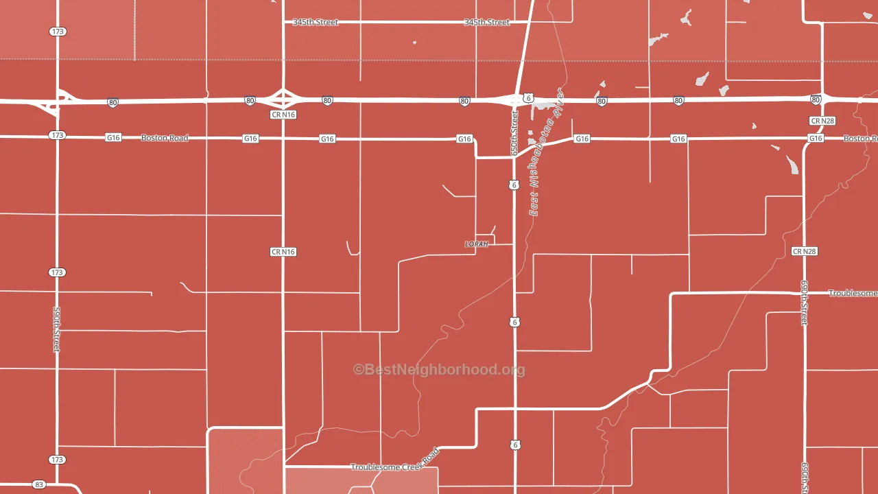 Lorah, IA block-group political-lean map