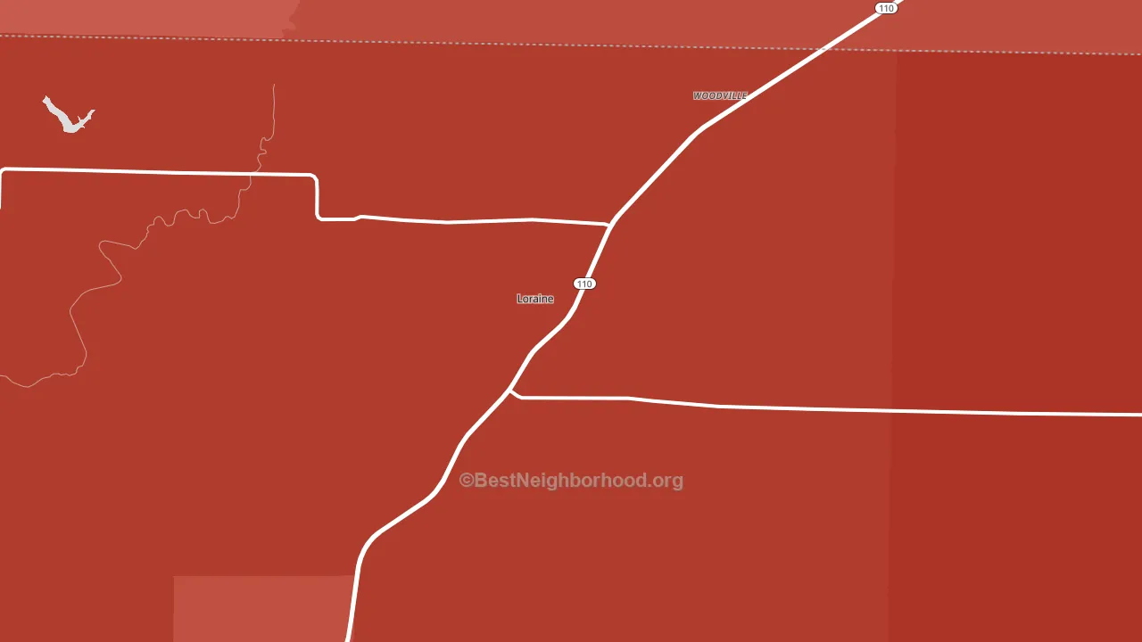 Loraine, IL block-group political-lean map