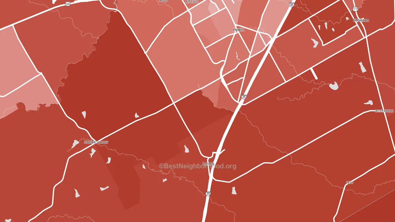 Lorena, TX block-group political-lean map
