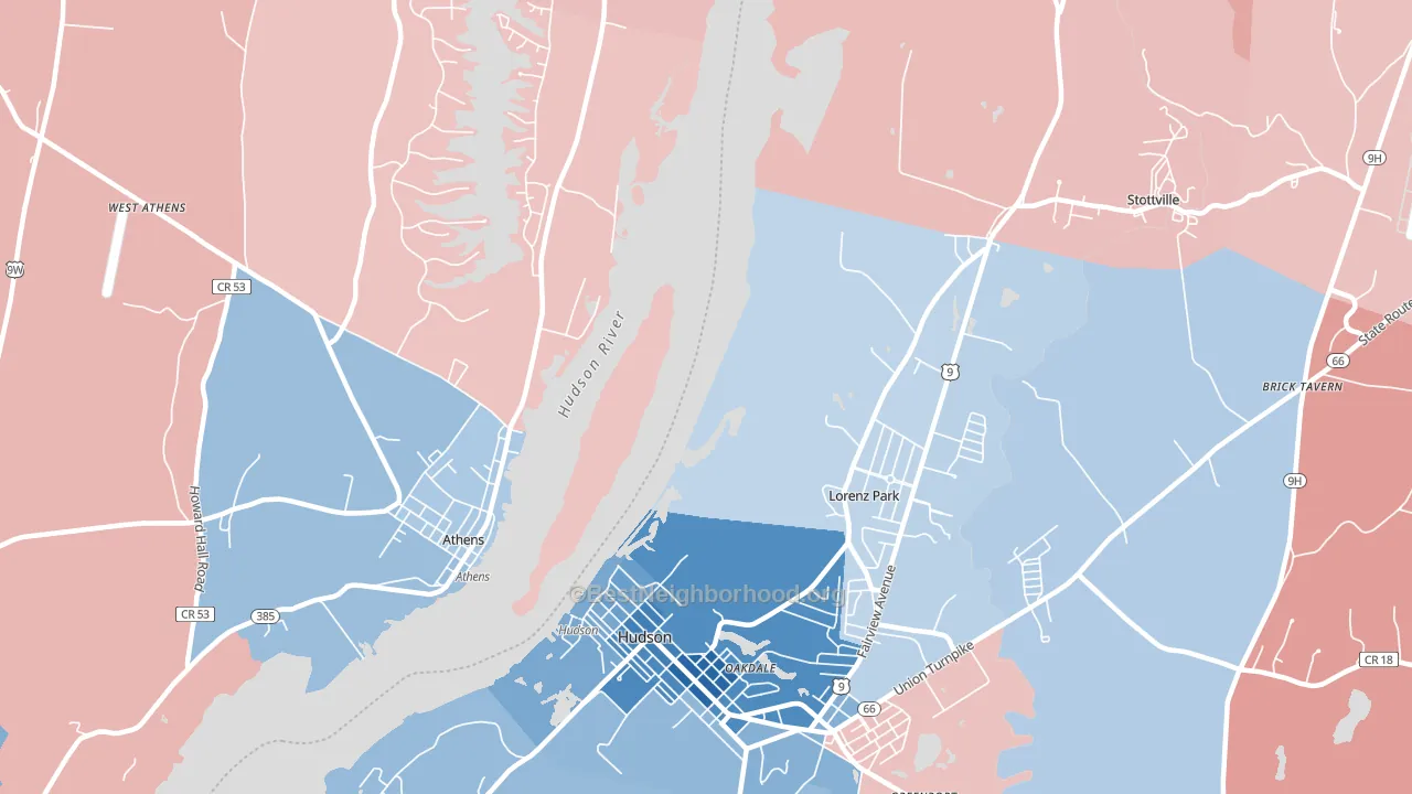 Lorenz Park, NY block-group political-lean map