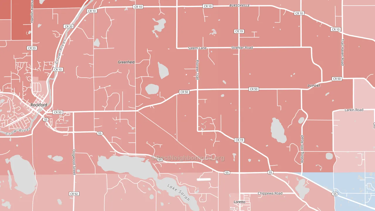 Loretto, MN block-group political-lean map