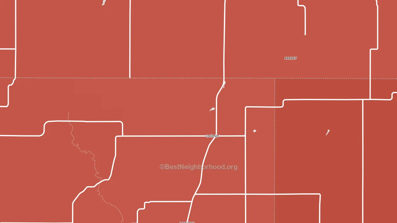 Lorimor, IA block-group political-lean map