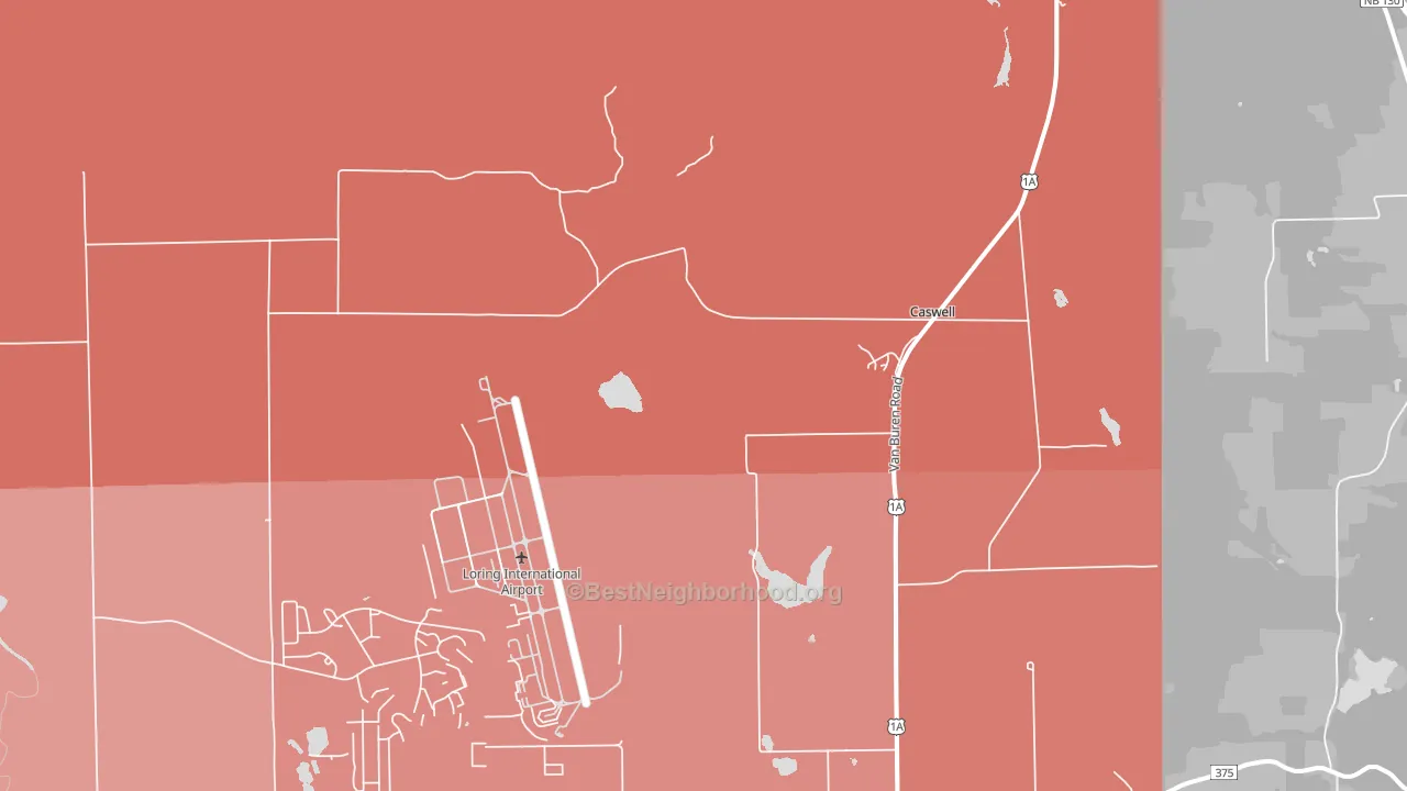 Loring Air Force Base, ME block-group political-lean map