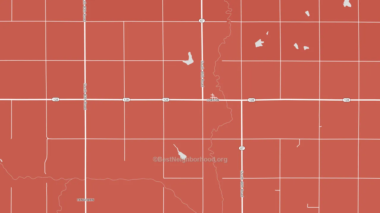 Lorton, NE block-group political-lean map